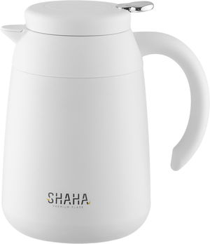 ترمس شاها، 1 لتر، خامة داخلية استيل، غطاء ضغاط - ابيض product image