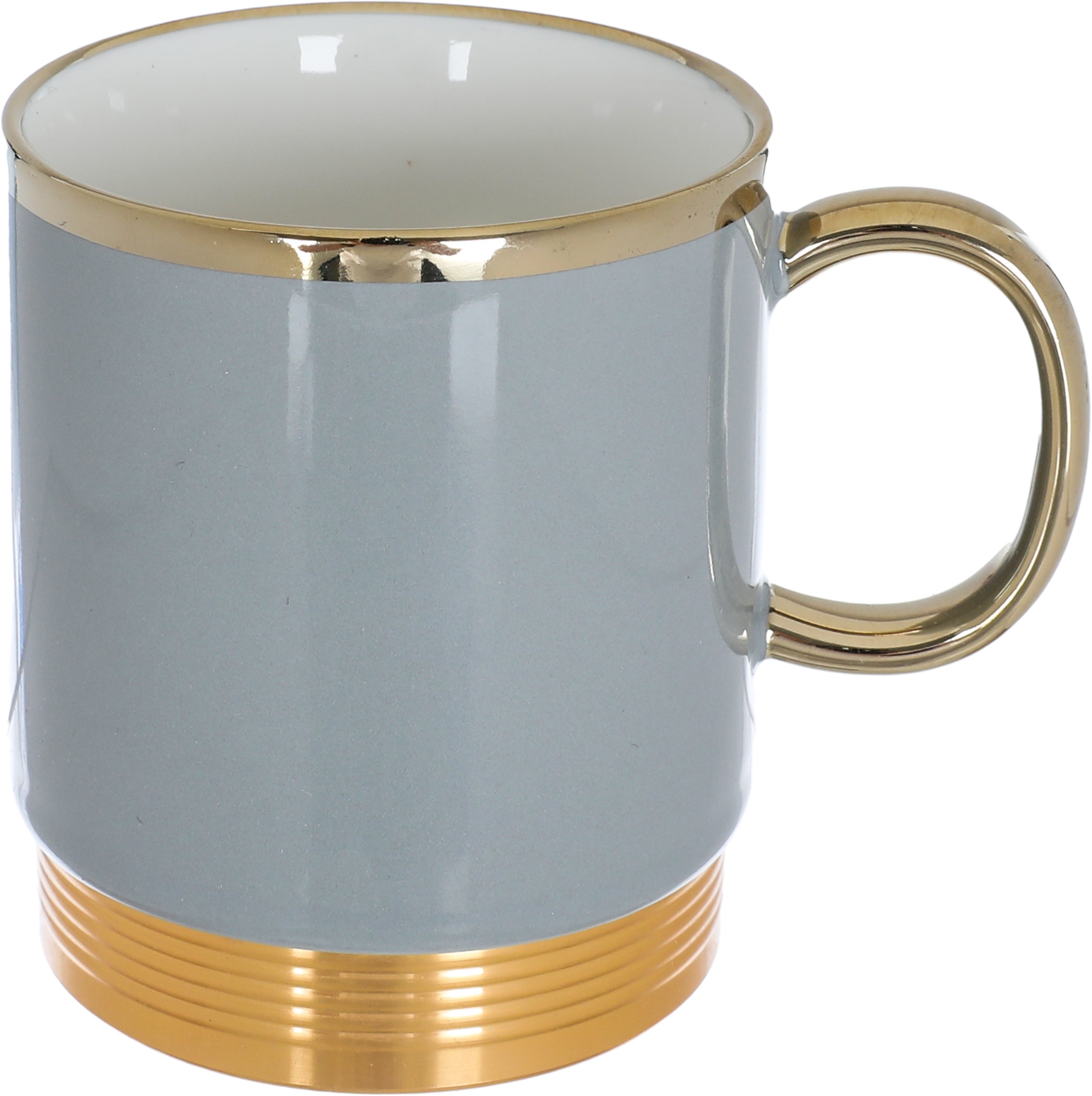 Al Saif Gallery Empire Porcelain Tea Serving Set, 250 ml/1 liter, Jug, 4 Cups, Tofaria - Golden Gray product image 6