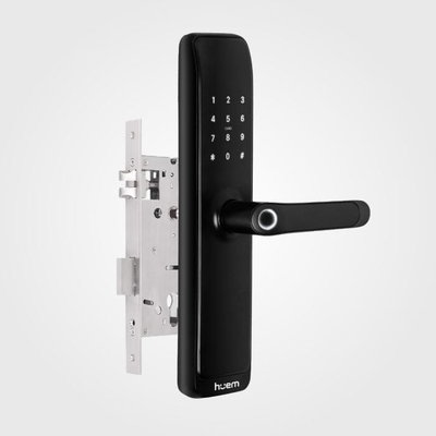 Hume Curva Smart Door Lock, Fingerprint Sensor, Wi-Fi & Bluetooth Support, 30 x 7 cm - Black product image 3