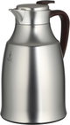 Al Saif Gallery Al-Diriyah Thermos, 1 liter, glass inner container, stainless steel outer casing, push-button - matte dark wood finish product image 4
