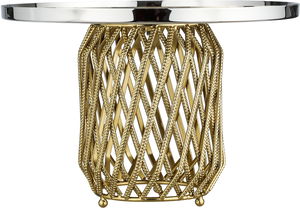 ستاند تقديم ستانلس ستيل السيف غاليري، 15×25×25 سم ، دائري - فضي ذهبي product image 2