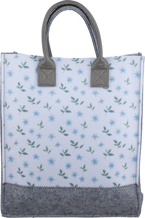 شنطة ترامس قماش السيف غاليري، 32x10x37 سم، نقش زهور - ابيض رمادي product image