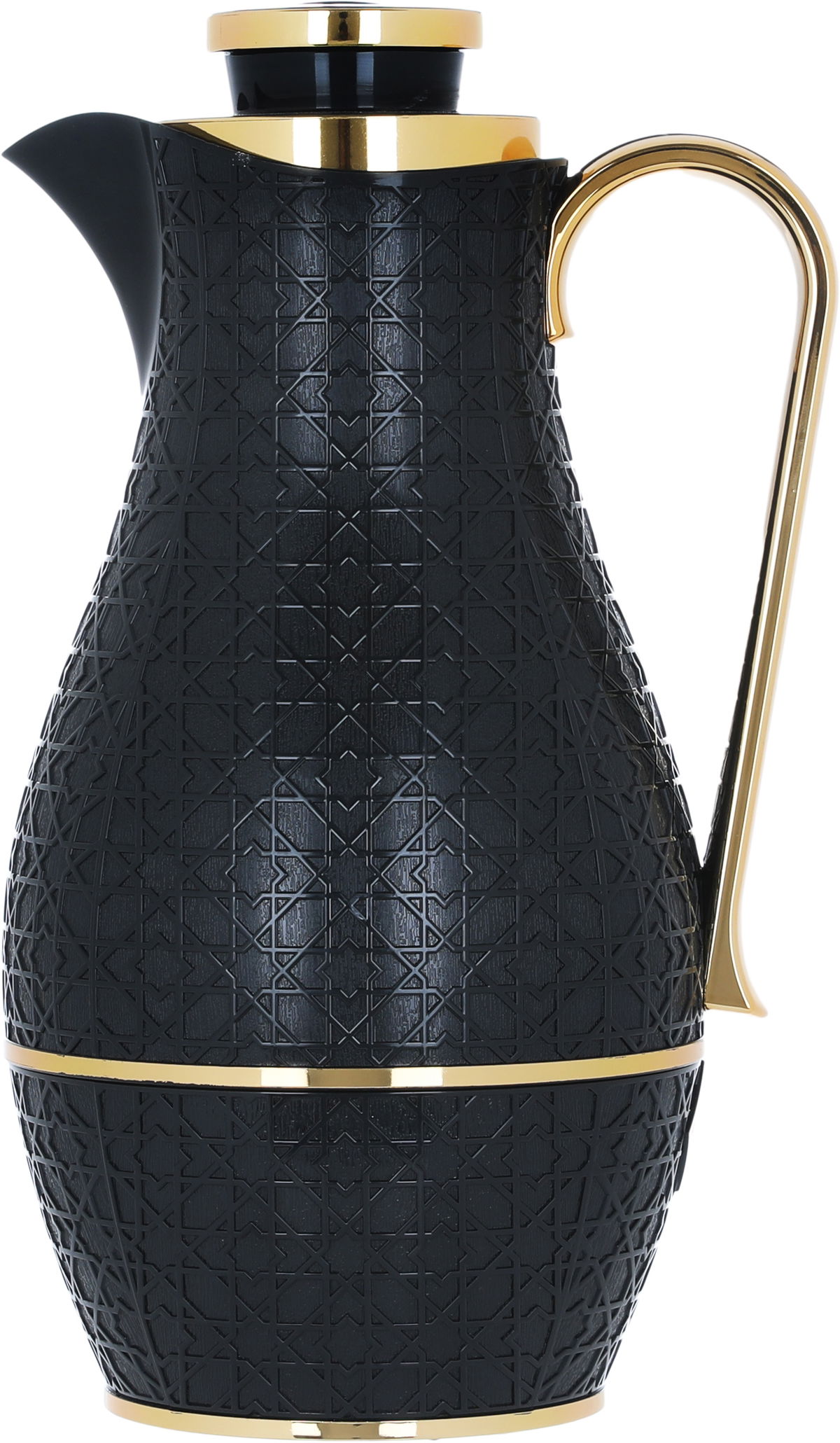 Al Saif Gallery Hessa thermos set, 1 liter, thermal glass inner shell, plastic outer shell - black and gold product image 2