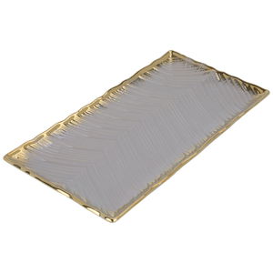 Al Saif Gallery Porcelain Serving Plate, 32X17X3 Cm - Gold product image