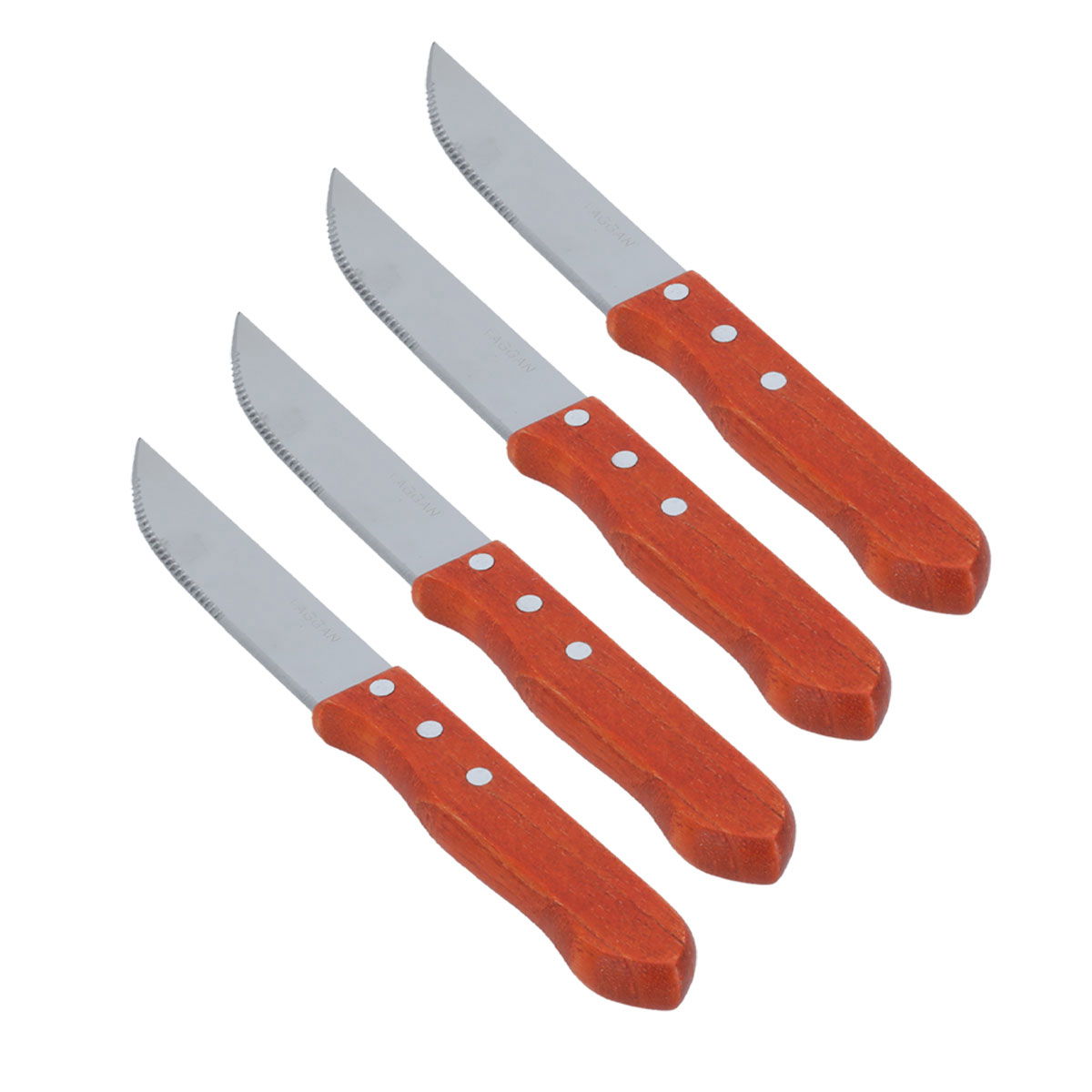 Al Saif Gallery steel knife set, 4 pieces, with wooden handle - silver product image