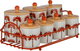 Al Saif Gallery Porcelain Spice Jar Set, Metal Stand, 7 Pieces, Lids - White and Colored product image 2