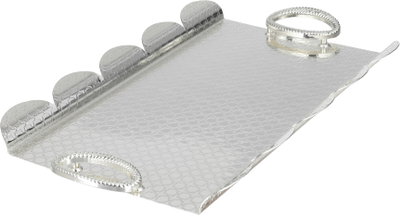 طقم طوفريات تقديم ستانلس ستيل، 3 قطع، منقوش، مقبض معدني - فضي مطفي product image 3