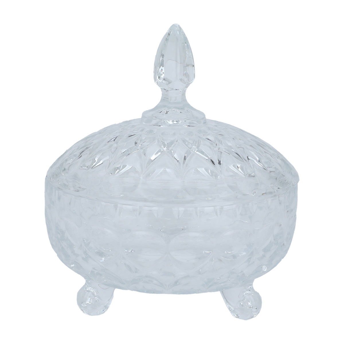 Al Saif Gallery glass bowl, with lid, 16 x 18.5 cm - transparent product image