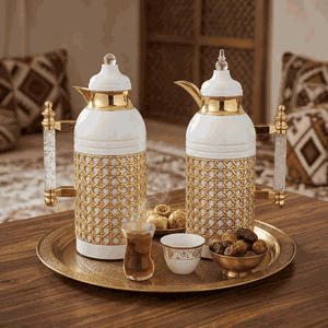 طقم ترامس سارة السيف غاليري، 1/1 لتر، يد كريستال، حافظة داخلية زجاج حراري، هيكل خارجي استيل - لؤلؤي product image 2