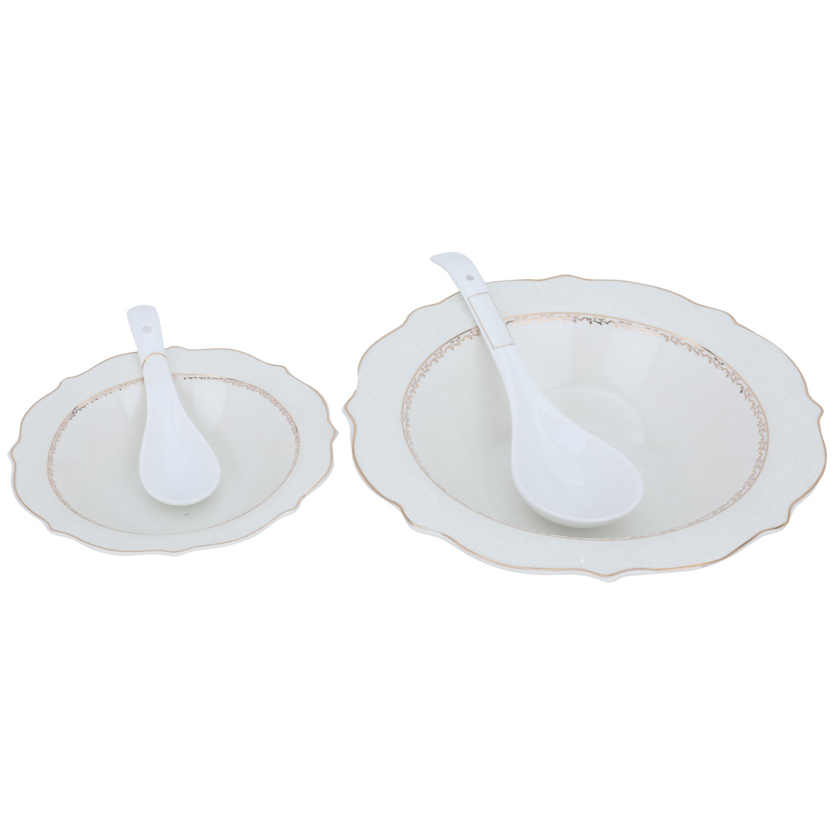 طقم سفرة بورسلان بنقش ذهبي السيف غاليري، 65 قطعة - أبيض product image 6