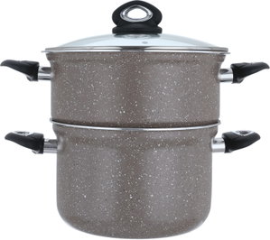 قدر طبخ جرانيت السيف غاليري، 28 سم، غطاء زجاج - رمادي product image 2