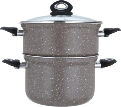 قدر طبخ جرانيت السيف غاليري، 28 سم، غطاء زجاج - رمادي product image 3