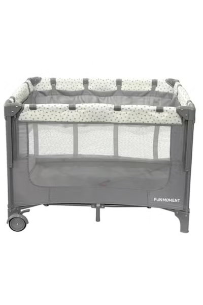 سرير اطفال فان مومنت، 100×70 سم، قابل الطي - رمادي product image 4