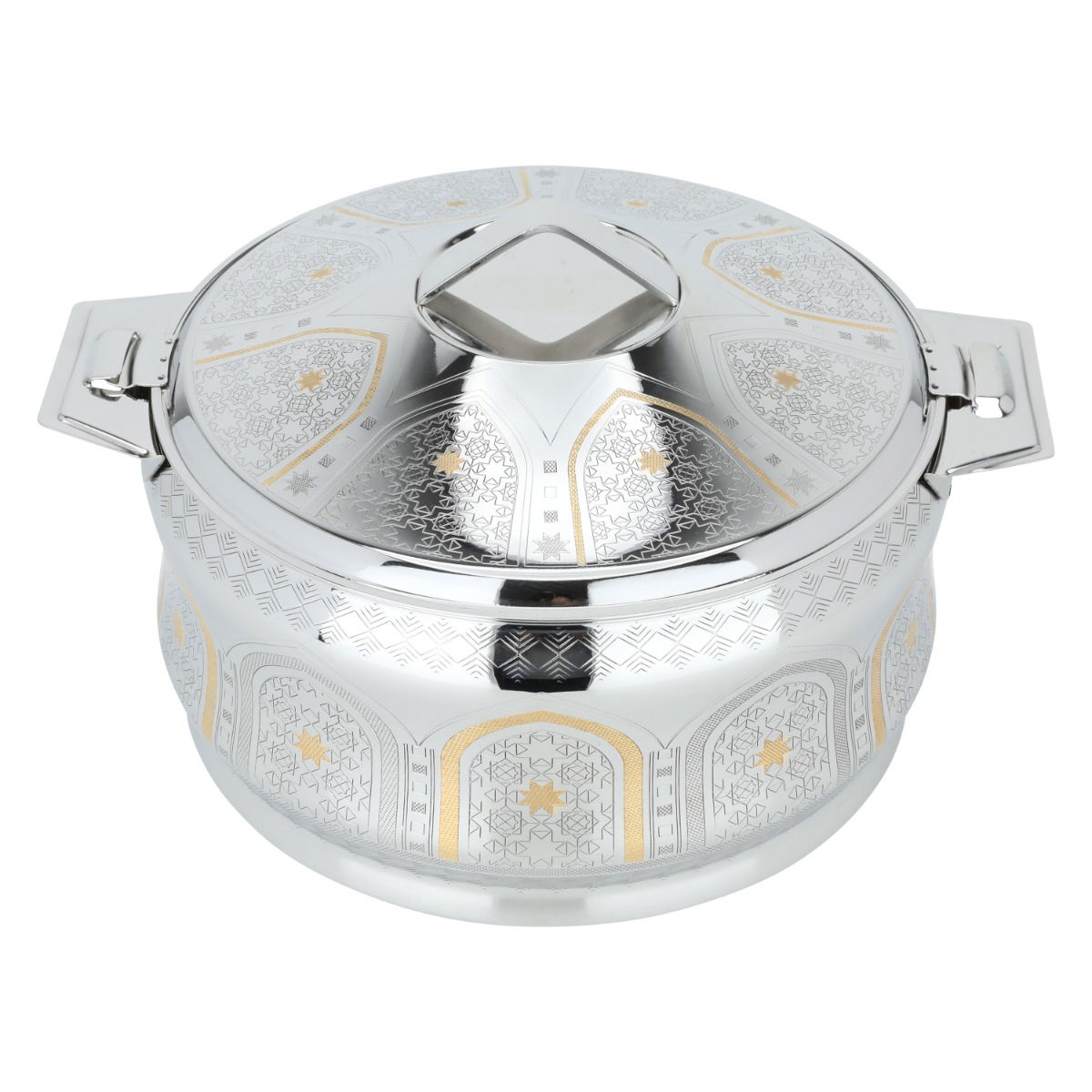 Steel Al Saif Gallery food container, 3500 ml, gold-silver embossed product image 1