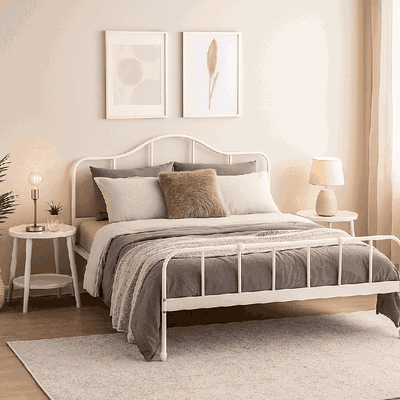 سرير حديد دبل، 100×180×200 سم - ابيض product image 1