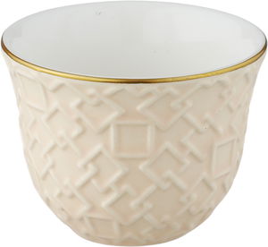 Al Saif Gallery Saudi Arabian porcelain coffee cup set, 6 pieces, Islamic design - Beige product image 2