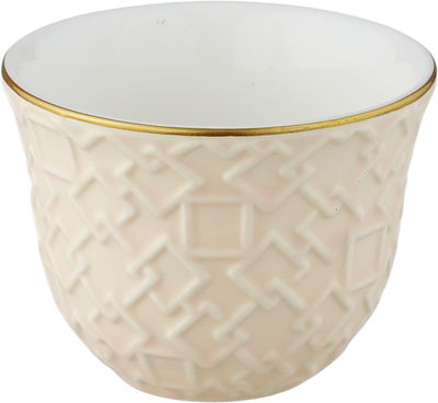 Al Saif Gallery Saudi Arabian porcelain coffee cup set, 6 pieces, Islamic design - Beige product image 2