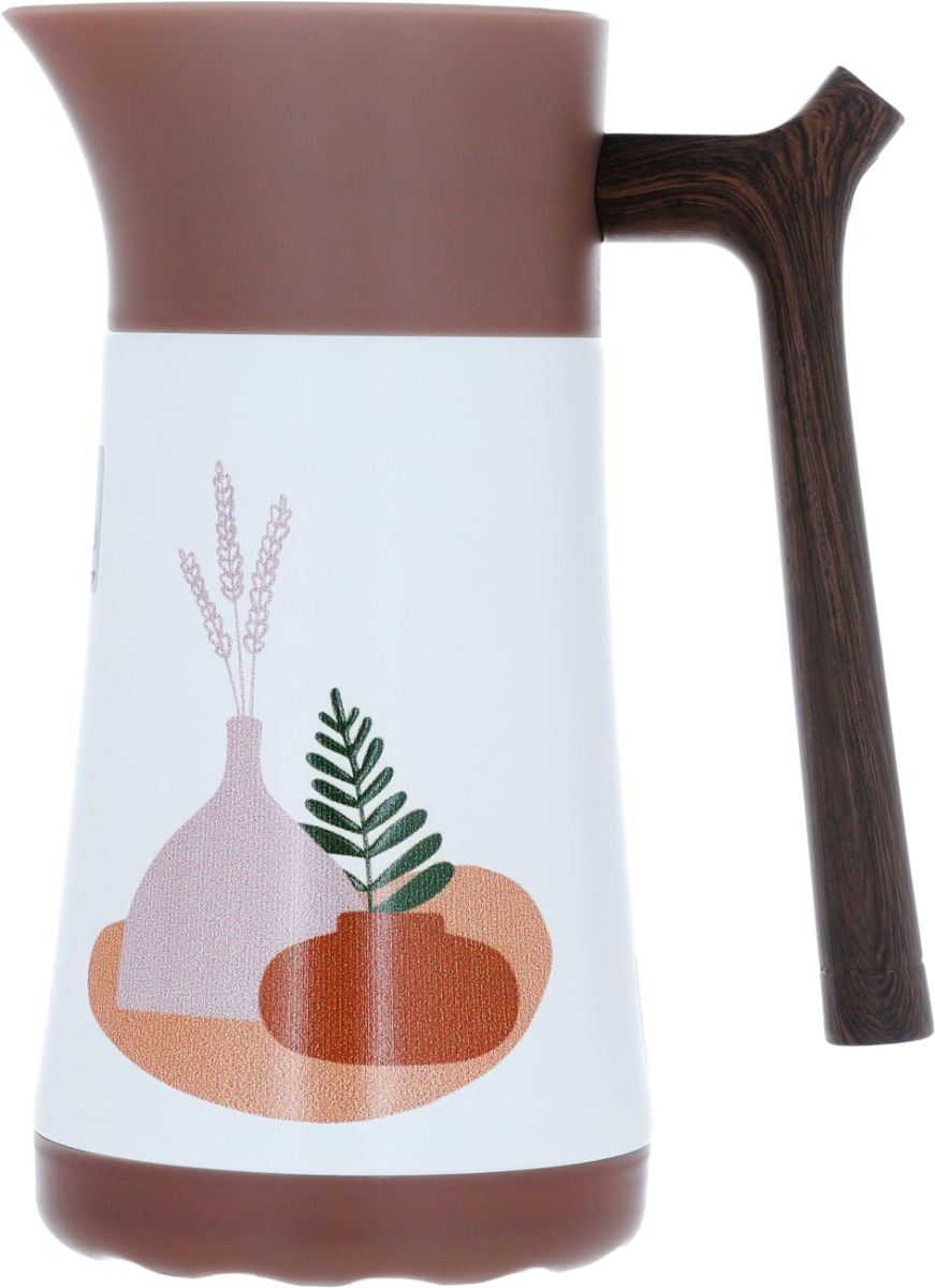 Al Saif Gallery thermos, 0.35 litres, steel inner shell, steel outer shell - white and pink product image 1