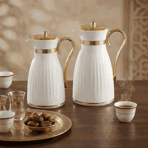 طقم ترامس دانة السيف غاليري، 0.7 / 1 لتر، حافظة داخلية زجاج حراري - ابيض product image 2