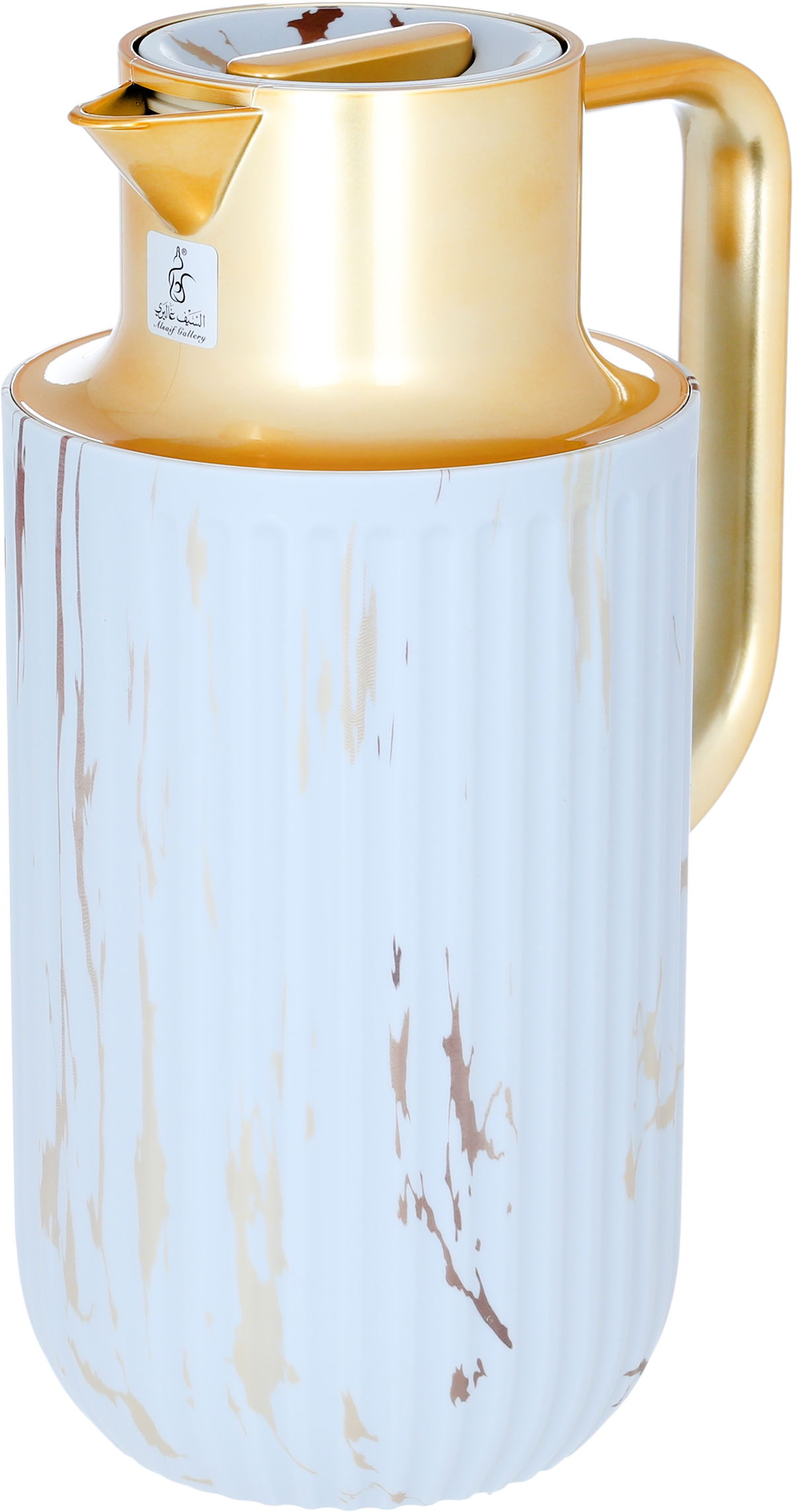 Everest Laura Thermos, 1.6 litres, marble, golden handle, thermal glass inner shell, plastic outer shell - gray product image 2