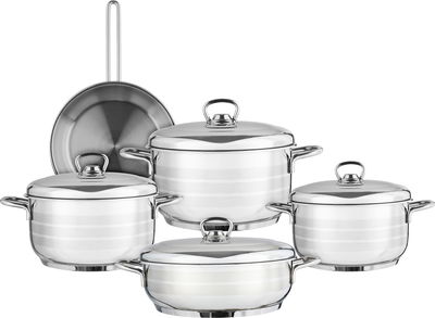 طقم قدور بامبكو ستانلس ستيل مستر كوك، 9 قطع - فضي product image 1