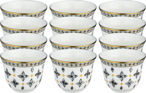 طقم فناجين قهوة عربي مع صحون بورسلان السيف غاليري، 12 قطعة، ، عربي - متعدد الالوان product image