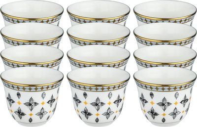 Al Saif Gallery Arabic Coffee Cup And Plates Set, 12 Pieces, Arabic Style - Multicolor product image 1