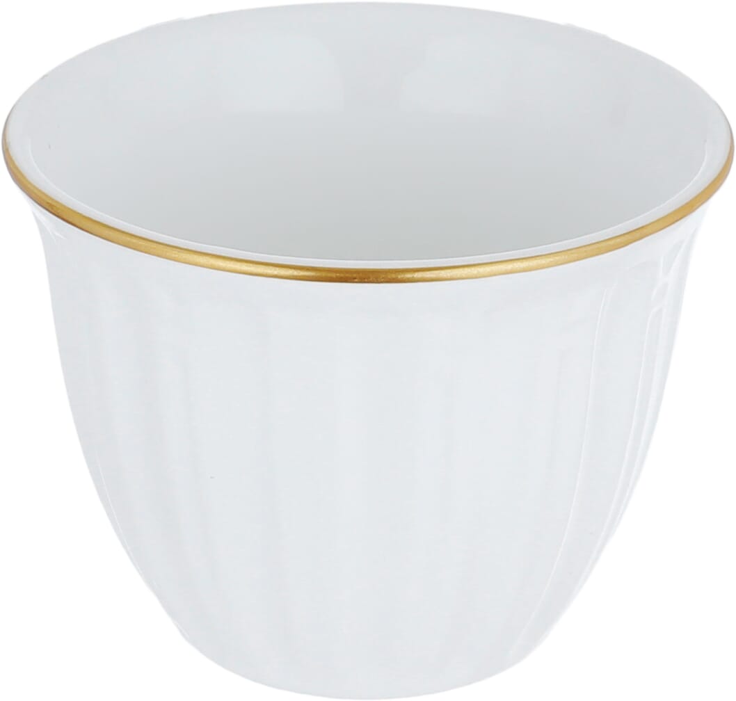Al Saif Gallery porcelain Arabic coffee cups set, 12 pieces, gold-white striped product image 2