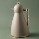 Noor Plastic Glory Thermos, 1 Liter, Glass Inner Container, Pump, Gold Handle - Cappuccino product image 1