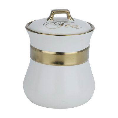 طقم علب بهار بورسلان السيف غاليري، بخط مذهب، عدد 3، بستاند - أبيض product image 4
