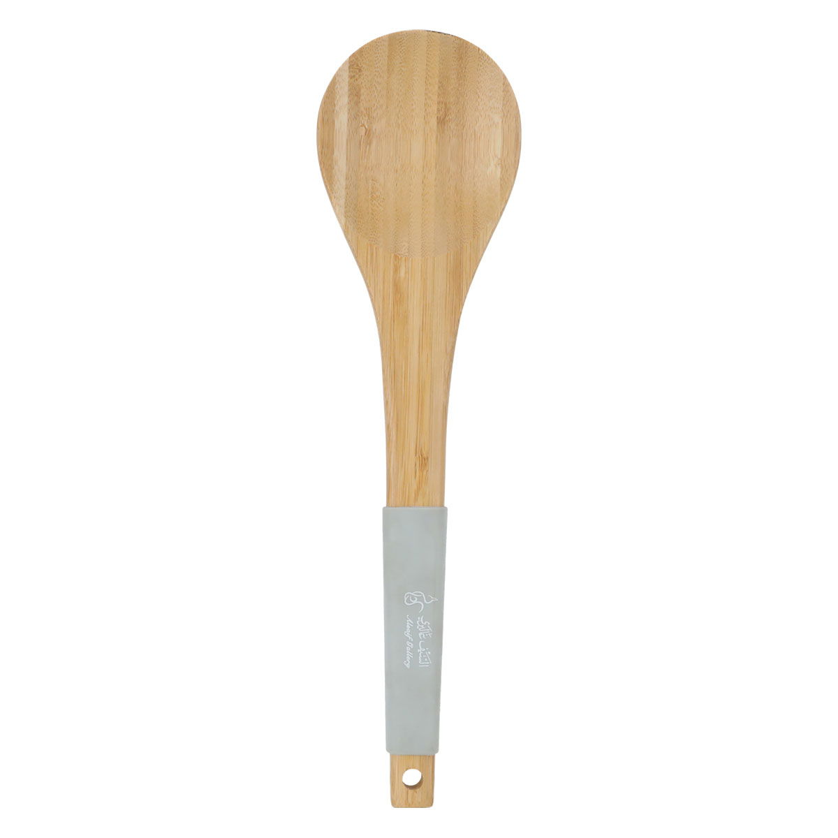 Al Saif Gallery wooden ladle, with silicone handle - grey product image 1