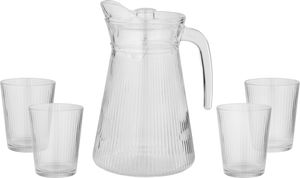 طقم جيك مع كاسات زجاج السيف غاليري، 1.5 لتر، بغطاء، 4 كاسات 250 مل - شفاف product image