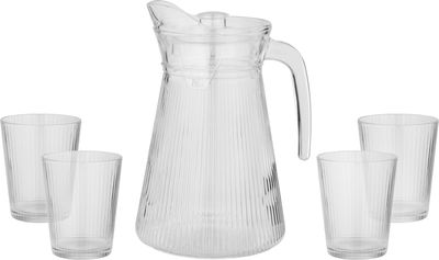 طقم جيك مع كاسات زجاج السيف غاليري، 1.5 لتر، بغطاء، 4 كاسات 250 مل - شفاف product image 1