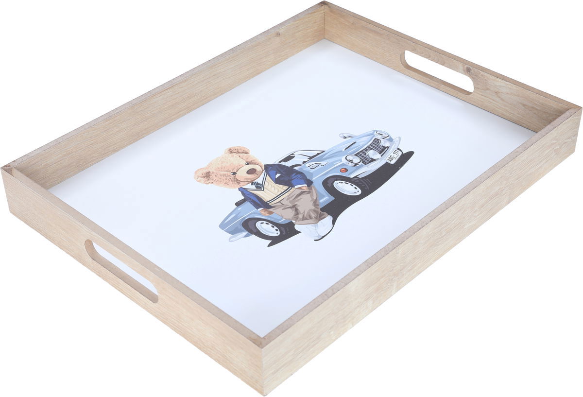 Saif Gallery wooden serving tofir, 42 cm, rectangle - white product image 4