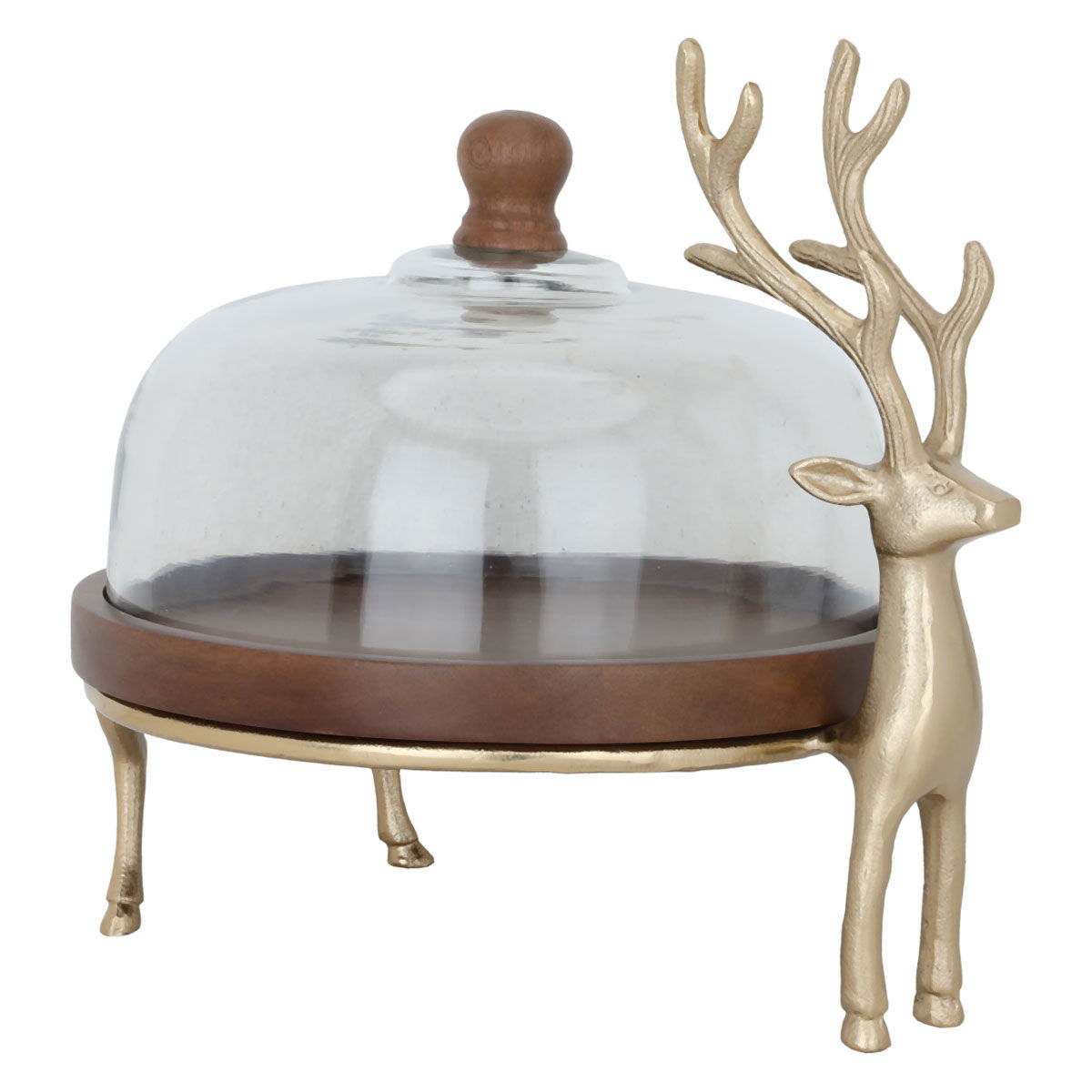 Al Saif Gallery steel cake serving stand, round, base, cover - gold product image 1