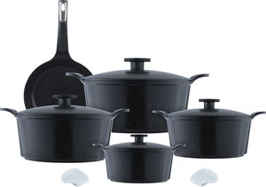 طقم قدور اكستريما جرانيت نيو فلام، 9 قطعة - اسود product image