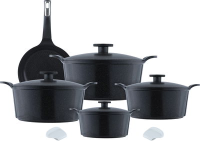 طقم قدور اكستريما جرانيت نيو فلام، 9 قطعة - اسود product image 1