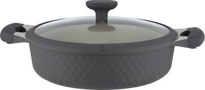 طقم قدور داي كاست الومنيوم روبوست، 9 قطع، غطاء زجاج، يد سيليكون - رمادي غامق product image 5
