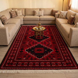 سجادة بوليستر سجادتي، 160×230 سم، نقشة نجد - أحمر product image