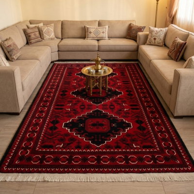سجادة بوليستر سجادتي، 160×230 سم، نقشة نجد - أحمر product image 1