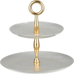 Al Saif Gallery  Stated Presents Stainless Steel, 2-Tier - Silver Gold product image 2