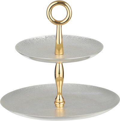 Al Saif Gallery  Stated Presents Stainless Steel, 2-Tier - Silver Gold product image 2