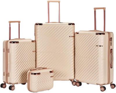 LIMRA Luggage Set, 4 Wheels, 4 Bags, Zipper Closure, 360° Rotating, WM-116 - Gold Beige product image 1