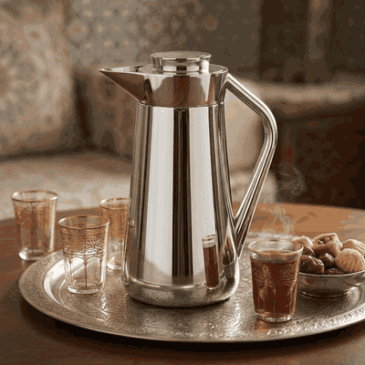 Al-Saif Gallery Al-Huda Stainless Steel Thermos, 1 Liter, Pump - Silver product image 2