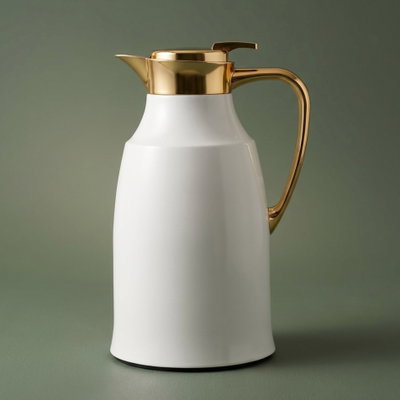 Al-Dariyah Saif Gallery Thermos Flask, 1.3L, Inner Glass, Stainless Steel Body, Pressure Cooker - Pearl product image 1