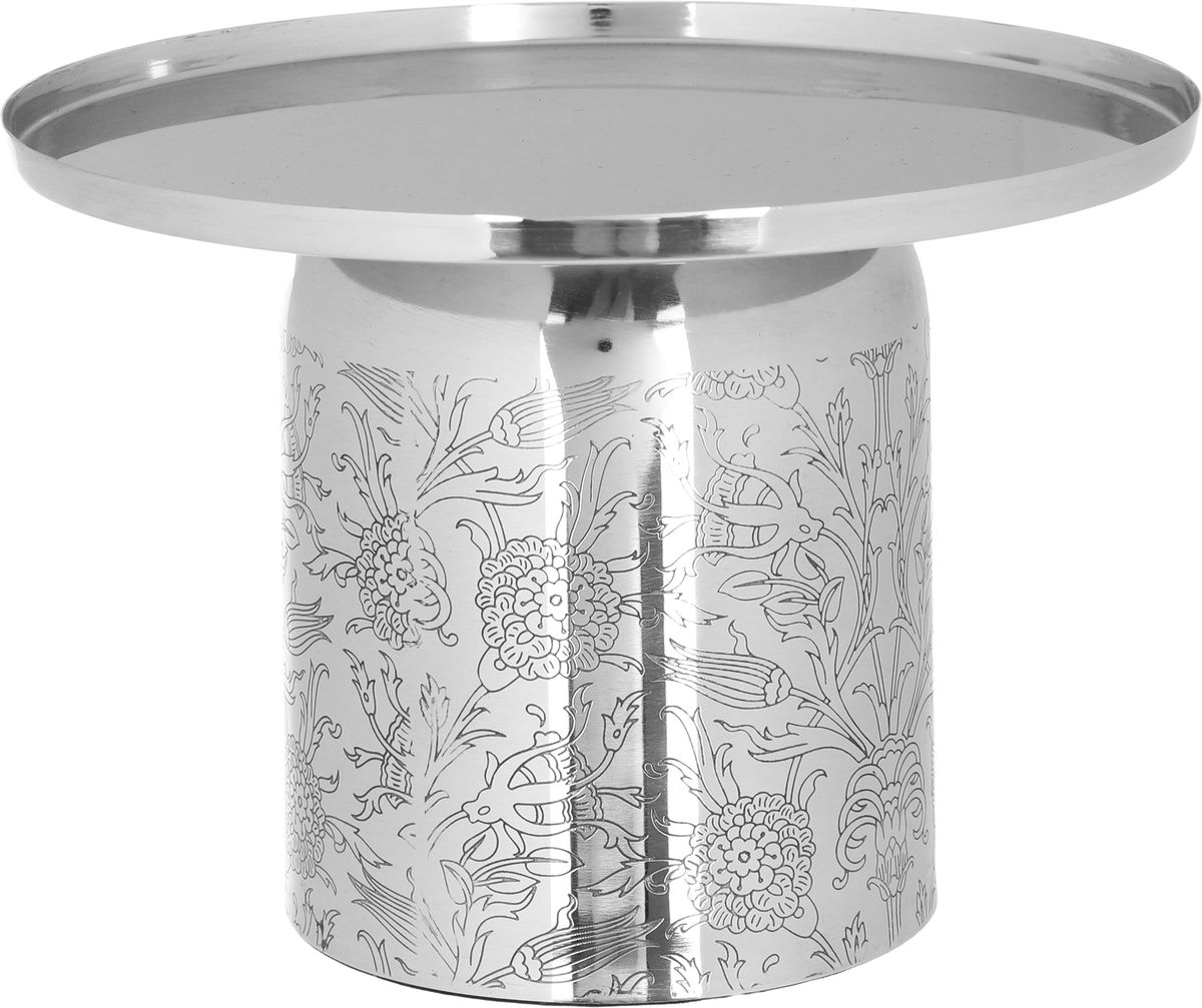 Al Saif Gallery steel serving stand, 15.5 x 21.5 cm, circular - silver product image 1