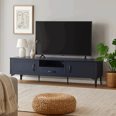 Modern TV unit, MDF wood, 50×180×40 cm - dark gray product image 1