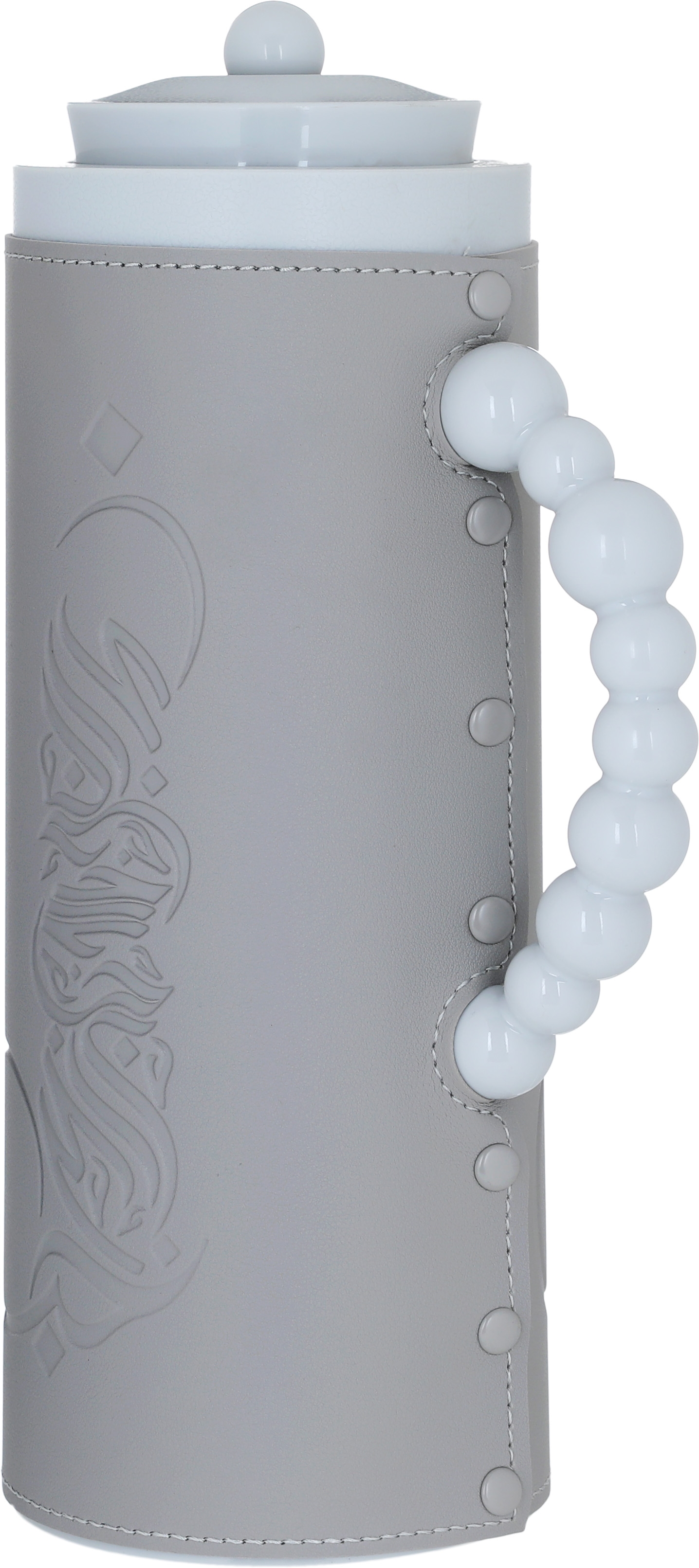 Al Saif Gallery Royal 7 glass thermos, 1 liter, plastic outer shell with leather cover - gray product image 4