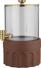موزع مشروبات فخار السيف غاليري، 22x22x35 سم، وعاء زجاج، قاعدة فخار - بني product image 2
