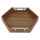 Al Saif Gallery wood serving tofir, 4.8 x 28.8 x 33 cm, steel handle, hexagonal - brown product image 2